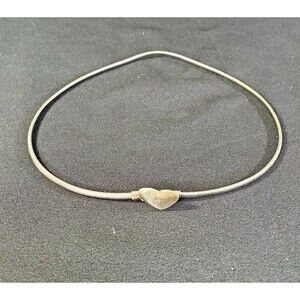 Vintage 80s Silver Heart Buckle Statement Slinky Stretch Snake Metal Belt 24-28"